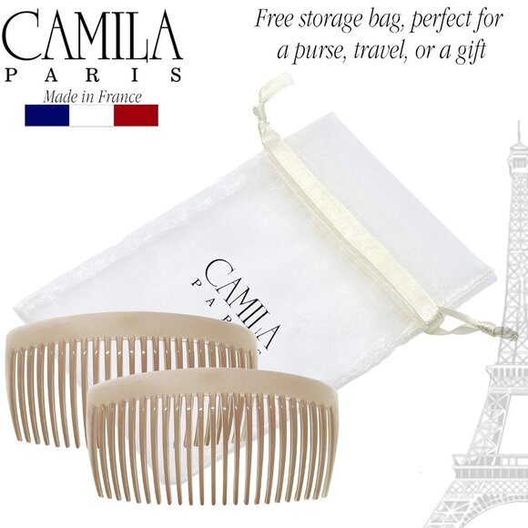 French Hair Combs Large Nude Curved Style Strong Hold Hair Clips for Women - Picture 5 of 8